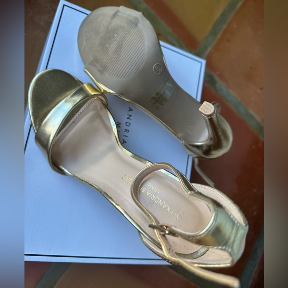 ALEXANDRIA BRANDAO ALI HEEL - WOMEN’S STRAPPY STILETTO HEELS IN GOLD - Picture 9 of 13